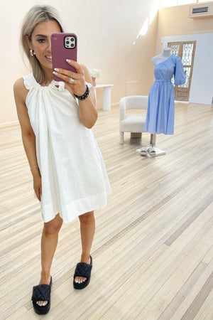Chosen By Fifi & Annie The Bow Tie Mini Dress | White BEST SELLER RESTOCKED