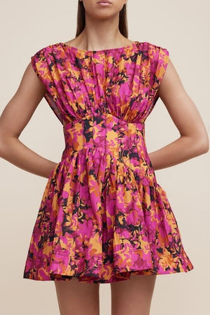 Acler Clifton Dress | Cerise Flora Print