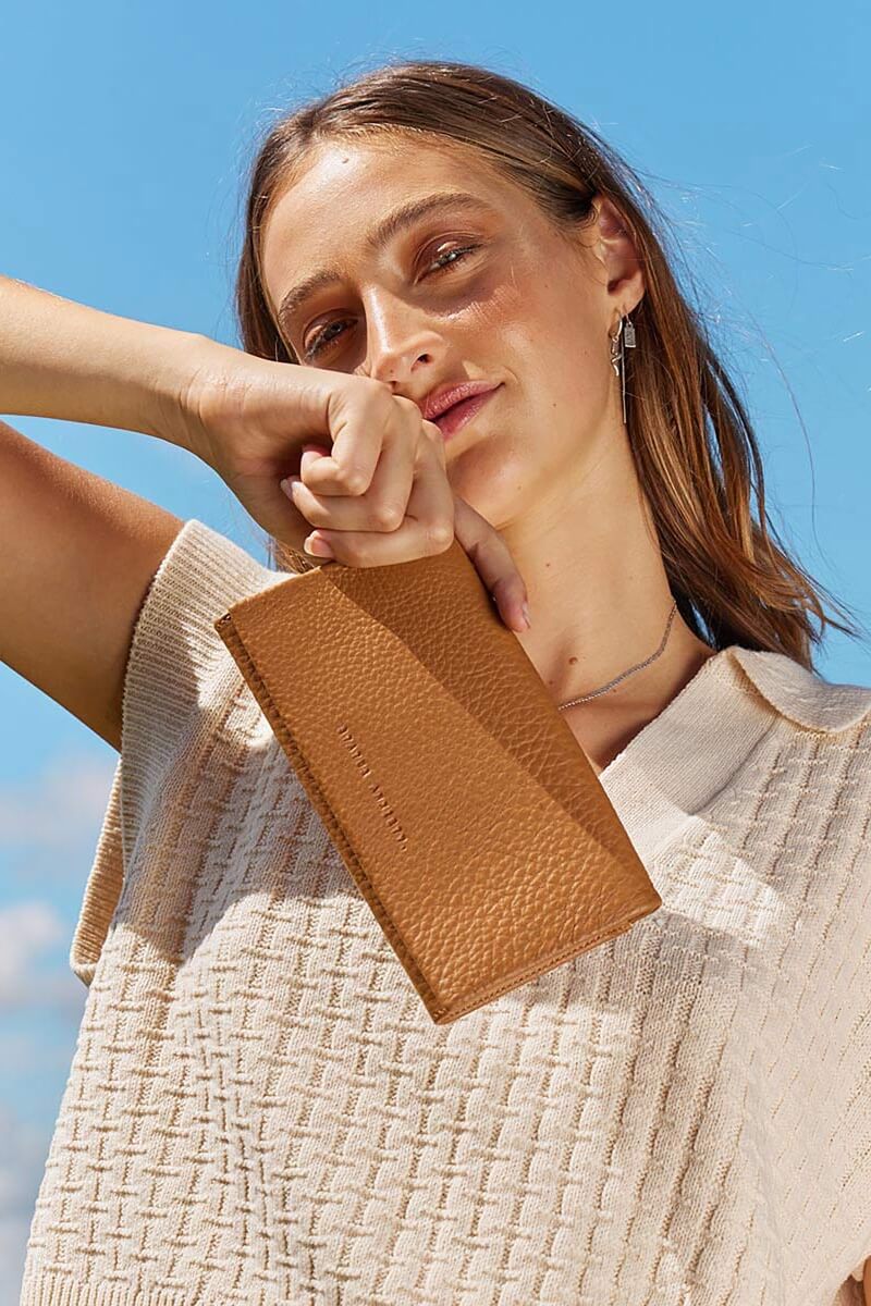 Status Anxiety Nevermind Leather Wallet Tan