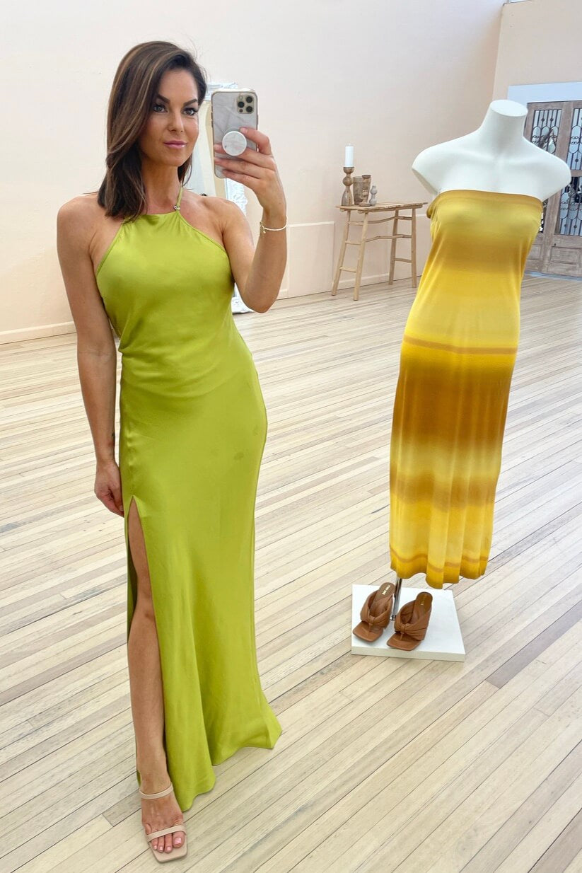 Bec + Bridge Teresa Halter Maxi Dress Wasabi