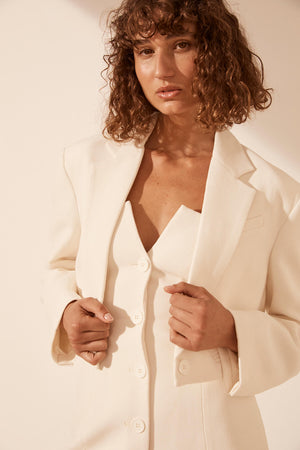 Shona Joy Amura Crop Blazer | Cream