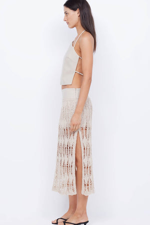 Bec + Bridge Lyra Split maxi Skirt | Bone