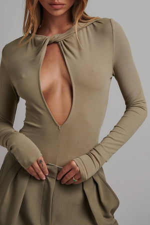 Bayse Brand Orian Bodysuit | Pale Khaki