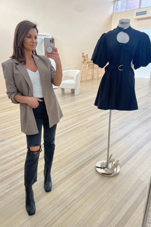 Chosen By Fifi & Annie The Olga Oversized Blazer | Taupe BEST SELLER RESTOCKED