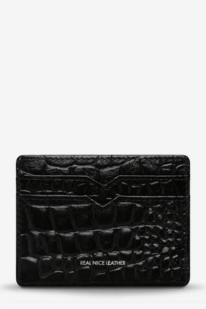 Status Anxiety Together For Now Wallet | Black Croc Emboss
