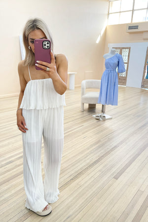 Chosen By Fifi & Annie The Pleated Jumpsuit | White