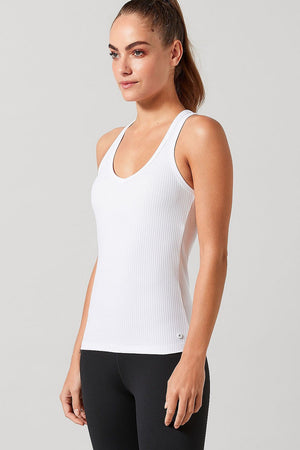 Lilybod Leera Long Rib Tank | White