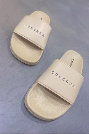 Superga 1908 Slide Polysoft In Latte W/Black