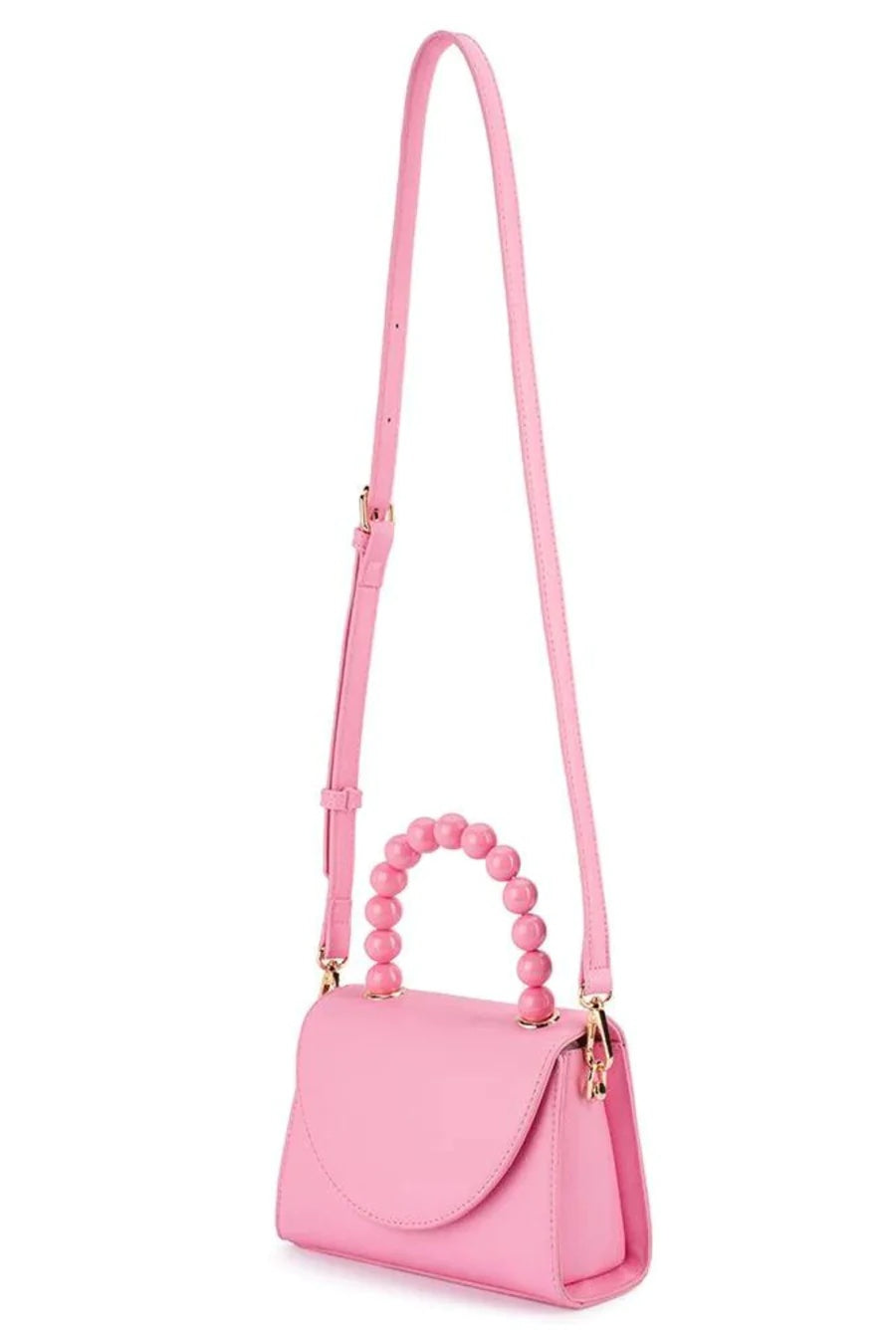 Olga Berg Wendy Acrylic Bead Bag | Pink