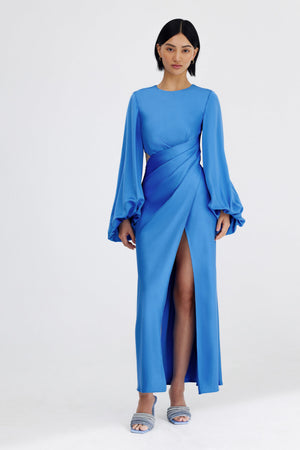 Significant Other Lara Long Sleeve Midi Dress | Azure Blue
