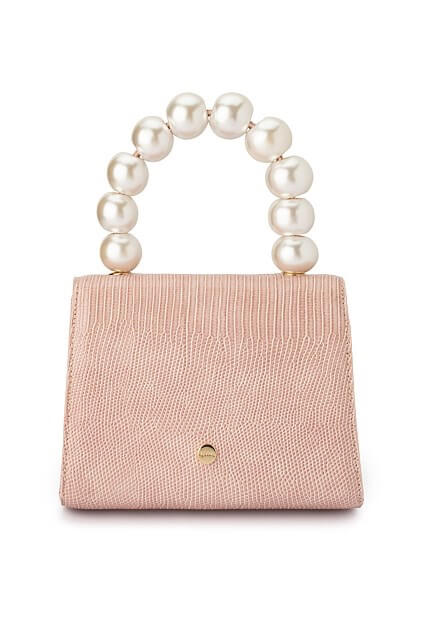 Olga Berg Peta Pearl Handle Bag | Pink