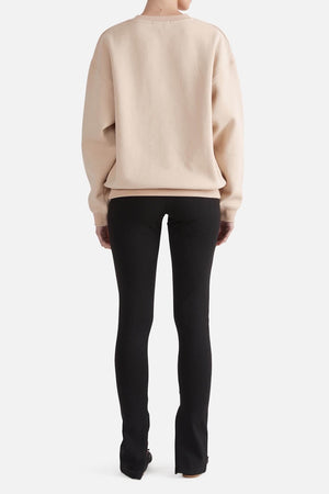 Ena Pelly Logo Relaxed Sweater | Camel