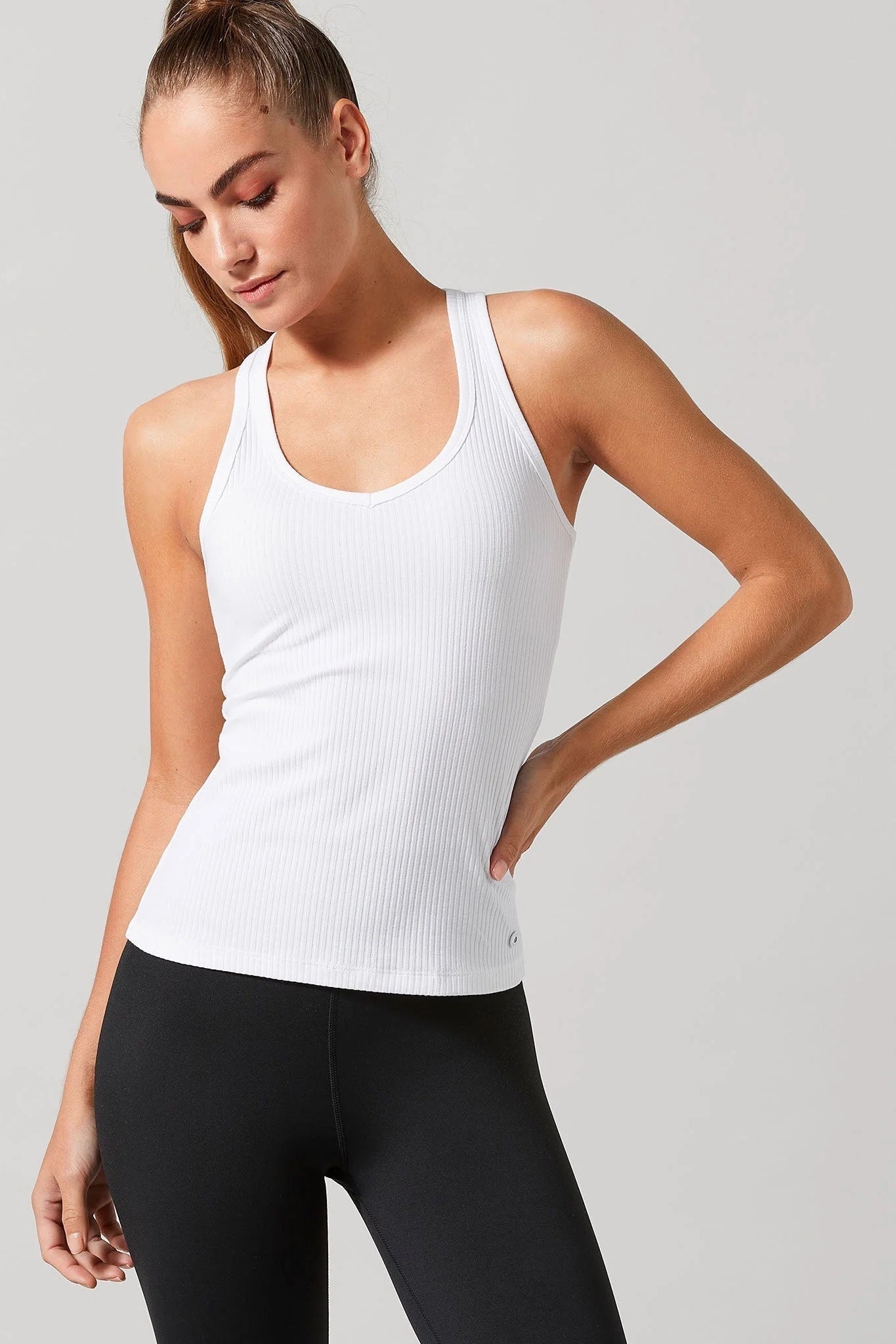 Lilybod Leera Long Rib Tank | White