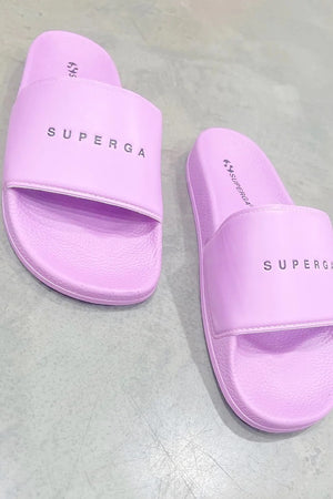 Superga 1908 Slide Polysoft In Pink Mauve W/Black