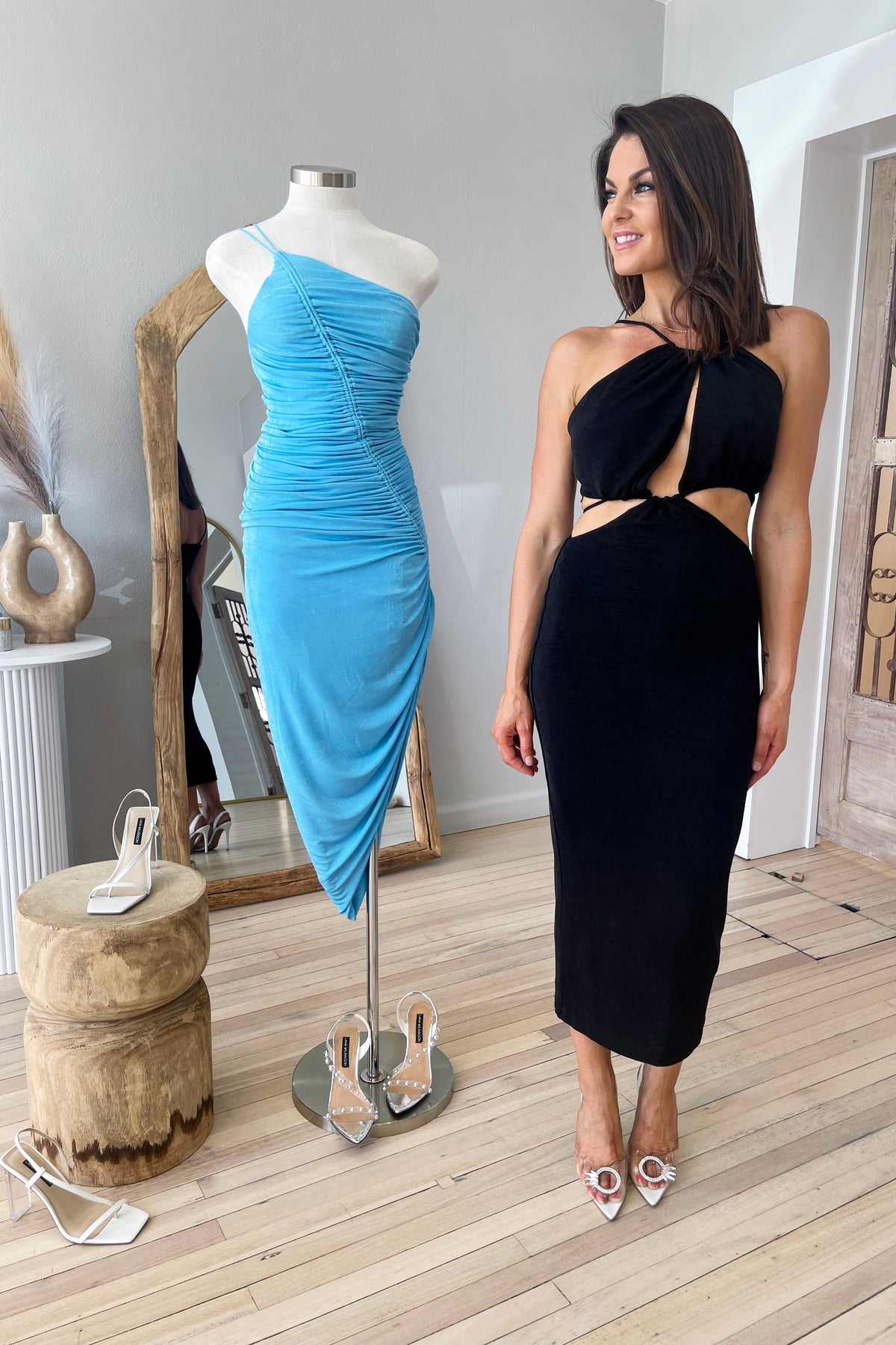 Misha Zeke Slinky Jersey Dress Black Fifi Annie Boutique