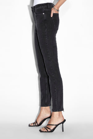 Ksubi Hi N Waisted Onyx Zip Denim Jean