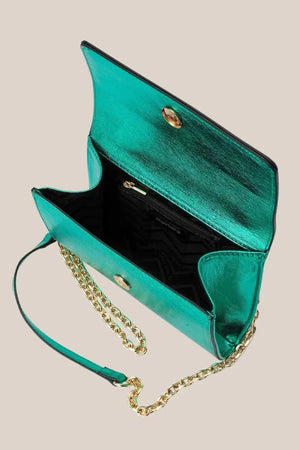 Olga Berg Liliana Foil Shoulder Bag | Green