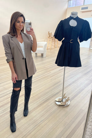 Chosen By Fifi & Annie The Olga Oversized Blazer | Taupe BEST SELLER RESTOCKED