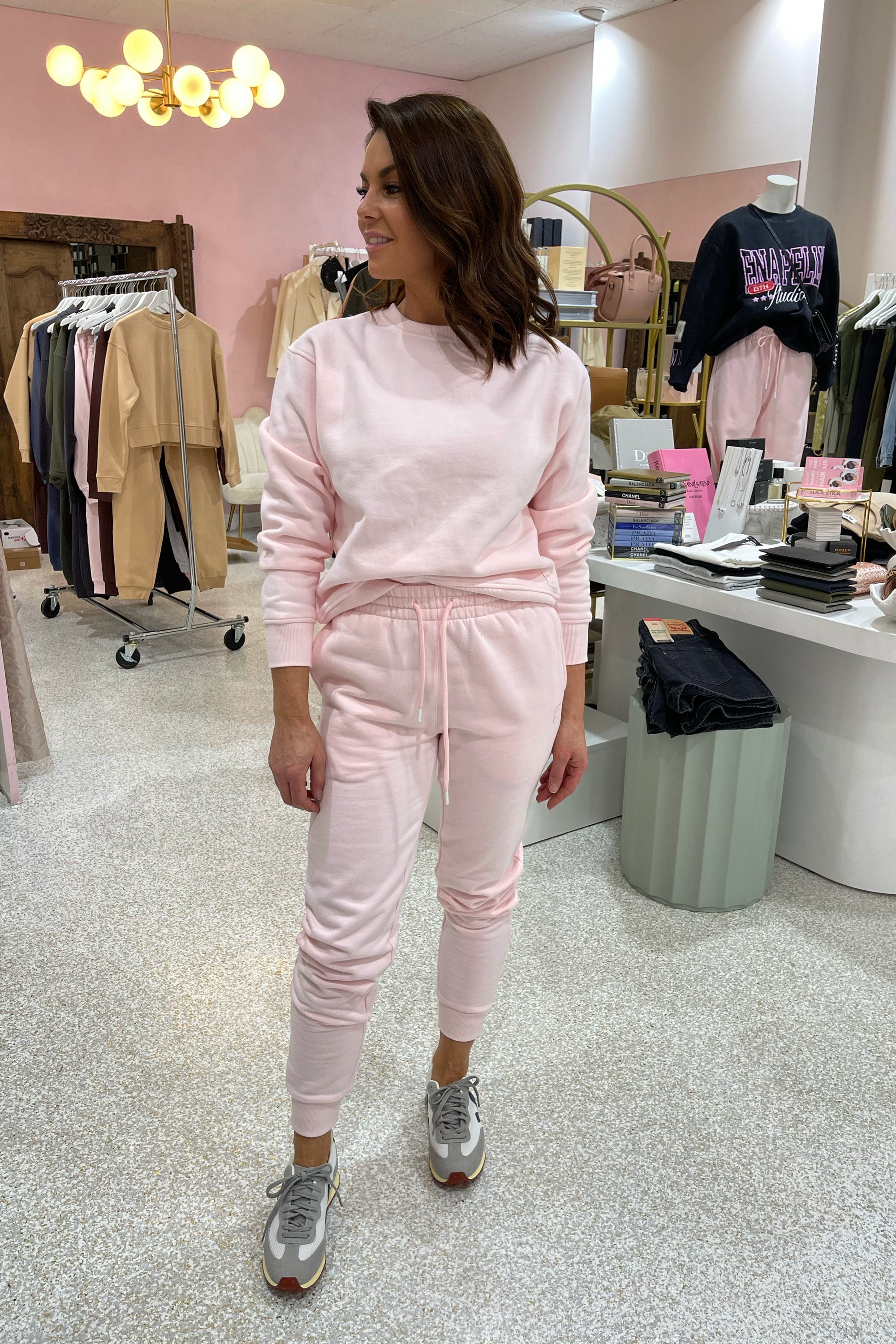 Lilybod Millie Slim Fleece Track Pant | Soft Pink