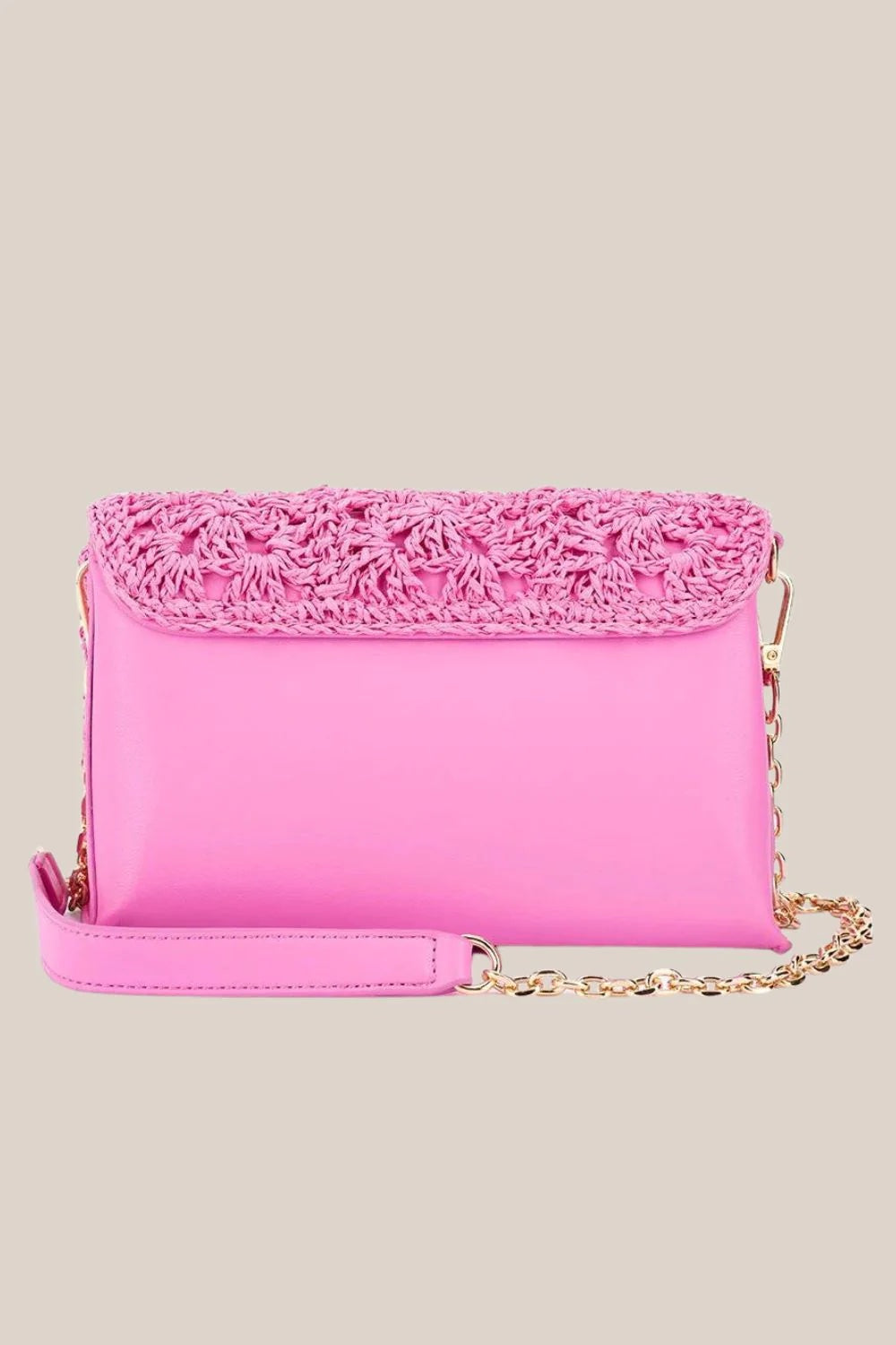 Olga Berg Millie Crocheted Shoulder Bag | Pink