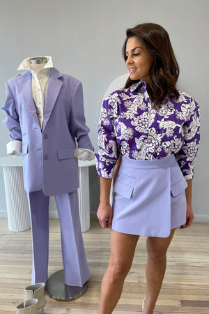 Shona Joy Verlaine Oversized Shirt | Purple Multi
