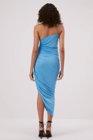 Misha Kayleigh Slinky Jersey Midi Dress Hydra Blue