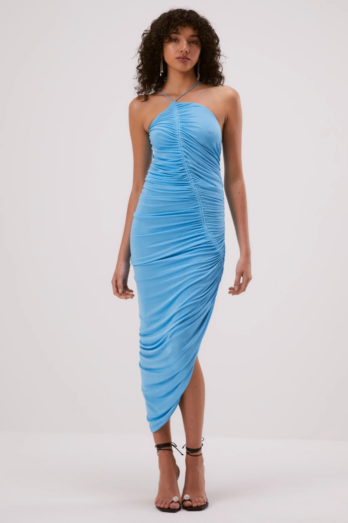Misha Kayleigh Slinky Jersey Midi Dress Hydra Blue