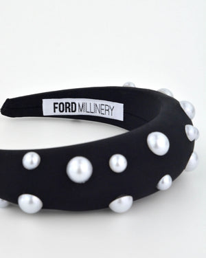 Ford Millinery Monica Headband Black/Pearl