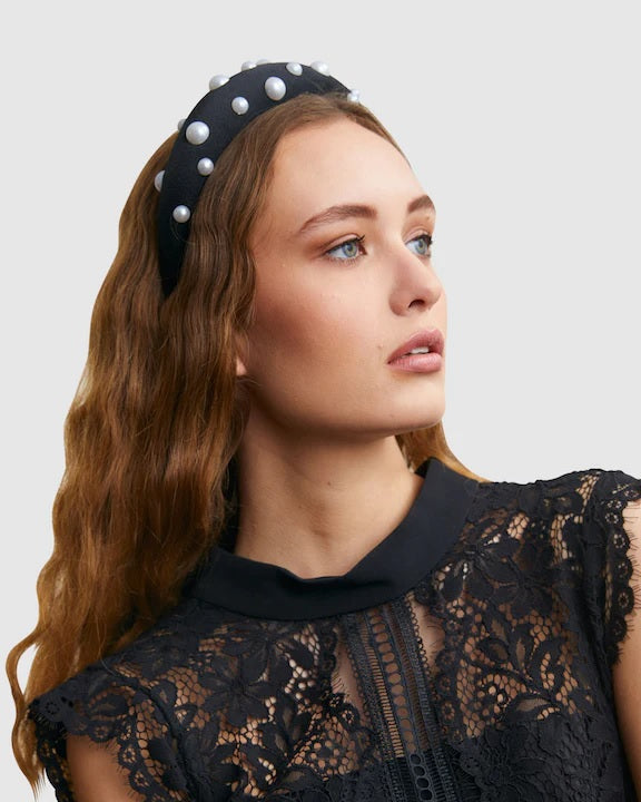 Ford Millinery Monica Headband Black/Pearl - Fifi & Annie