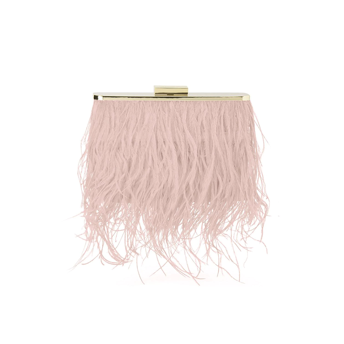 Olga Berg Estelle Feather Clutch | Blush