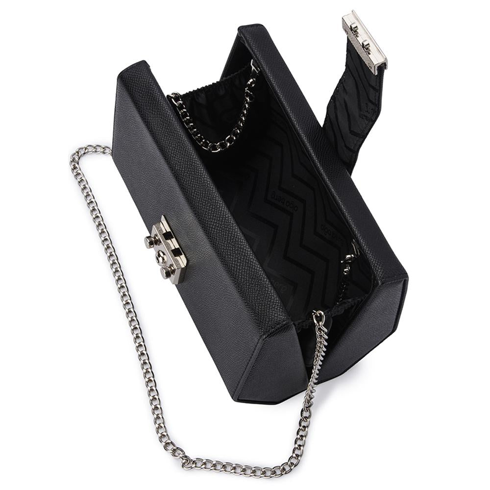 Olga Berg Harriet Hexagon Clutch Black