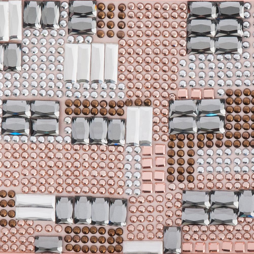 Olga Berg Riva Crystal Hot Fix Box Clutch Rose Gold