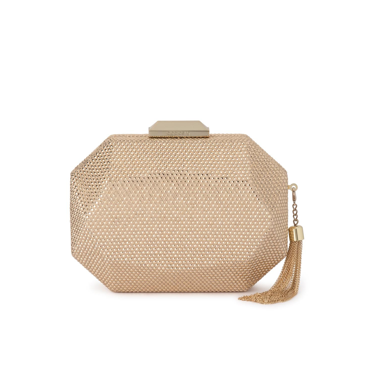 Olga Berg Tilly Hotfix Clutch With Tassel | Gold