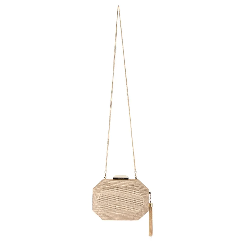 Olga Berg Tilly Hotfix Clutch With Tassel | Gold