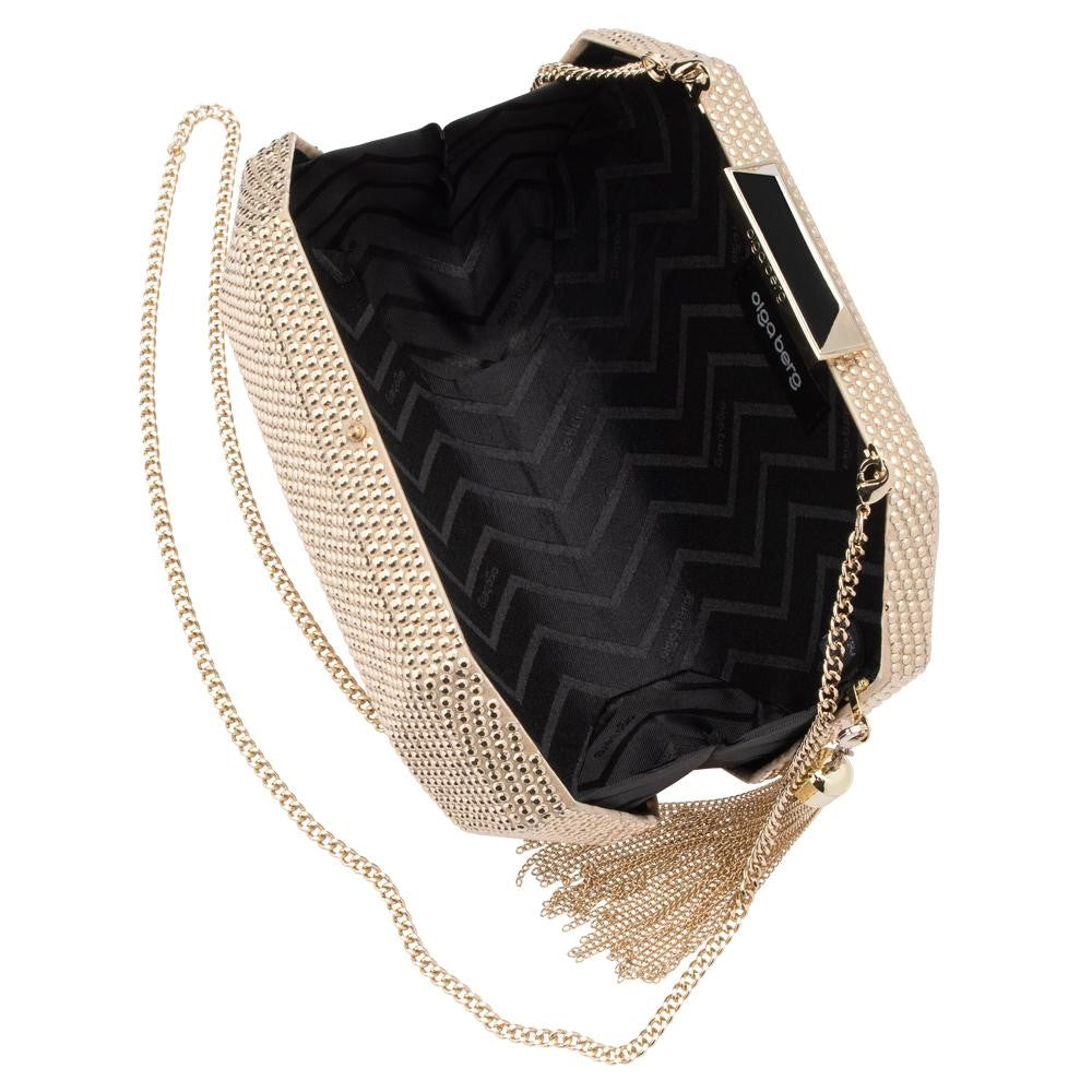Olga Berg Tilly Hotfix Clutch With Tassel | Gold