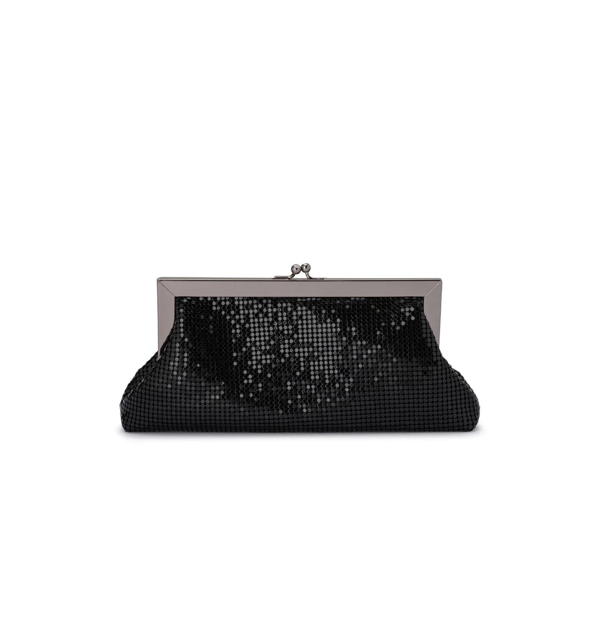 Olga Berg Zara Mesh Frame Clutch | Black