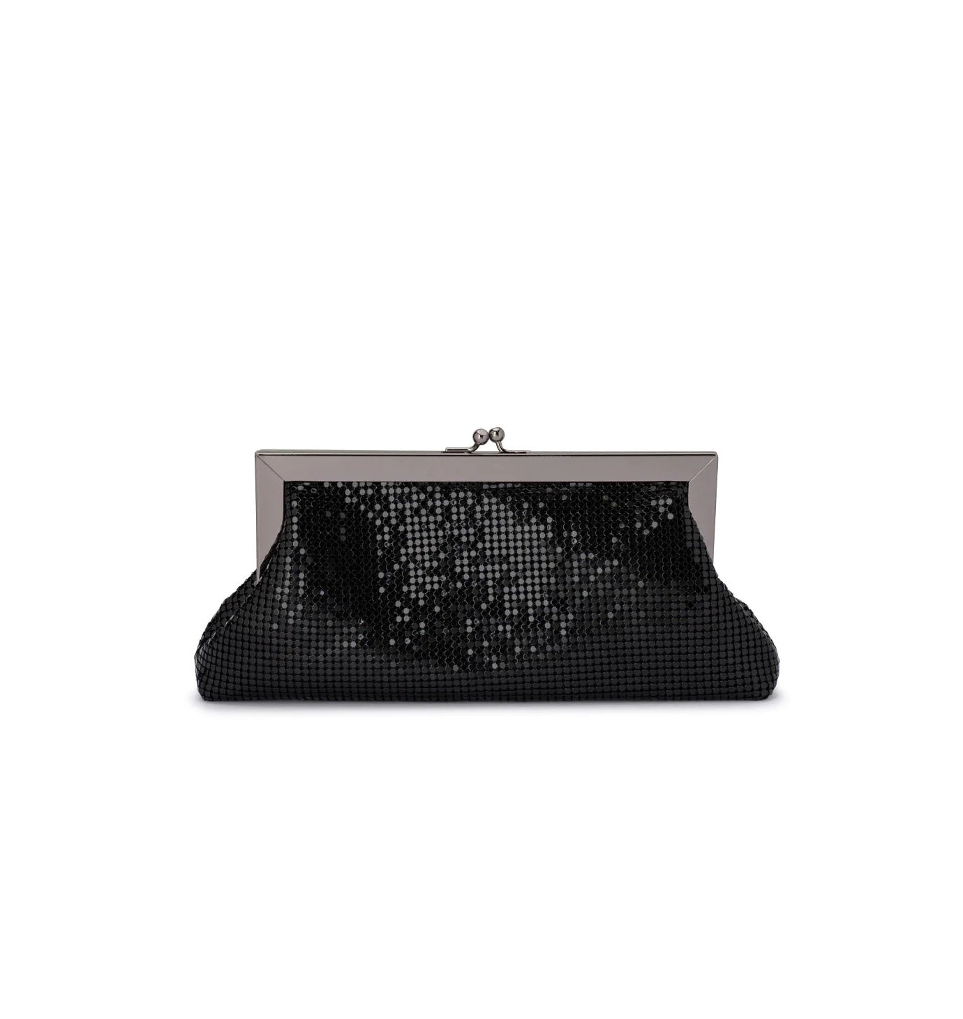 Olga Berg Zara Mesh Frame Clutch | Black