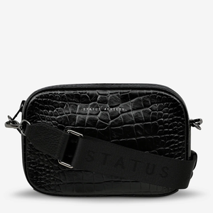 Status Anxiety Plunder With Webbed Strap Bag | Black Emboss