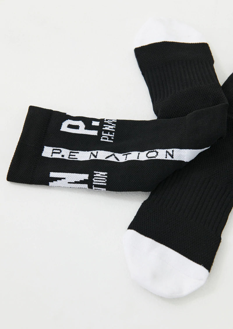 P.E Nation Backline Socks | Black/White