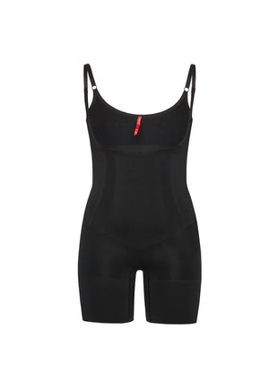 Spanx Oncore Open-Bust Mid-Thigh Bodysuit in Very black