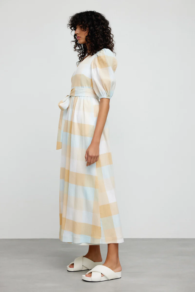 Significant Other Stella Midi Dress Multi Check