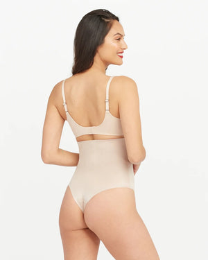 Spanx Suit Your Fancy High-Waist Thong in Champagne Beige