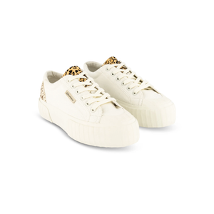 Superga 2631 Calfhair Details In White Avorio Leopard Spots