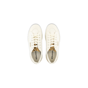 Superga 2631 Calfhair Details In White Avorio Leopard Spots