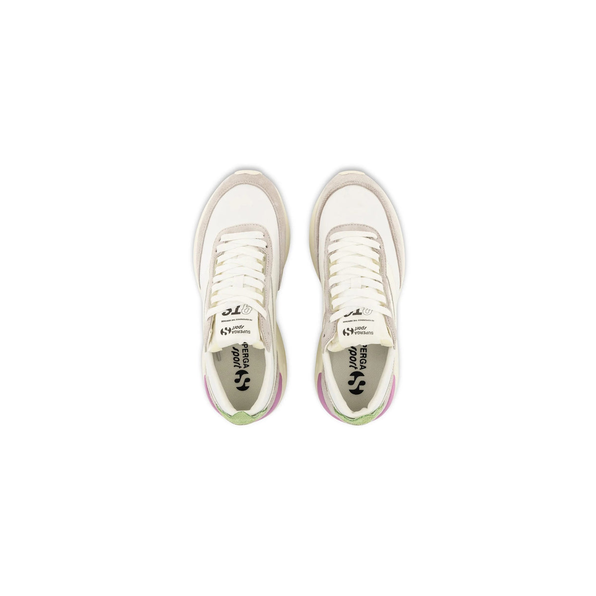 Superga 4089 Training 9TS Slim White Pink Vibrant Yellow