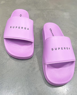 Superga 1908 Slide Polysoft In Pink Mauve W/Black