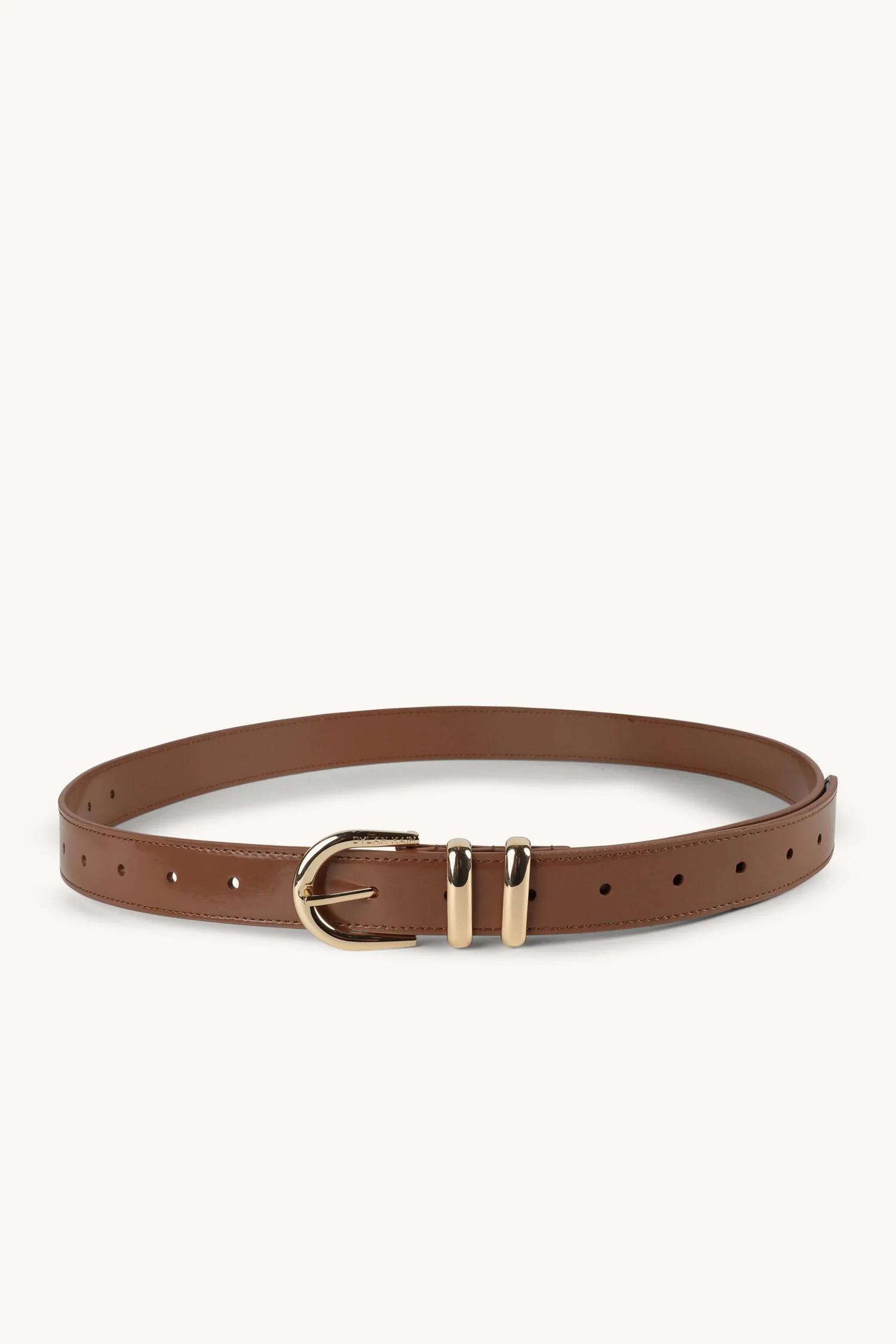 Dylan Kain The Tia Patent Belt Chocolate