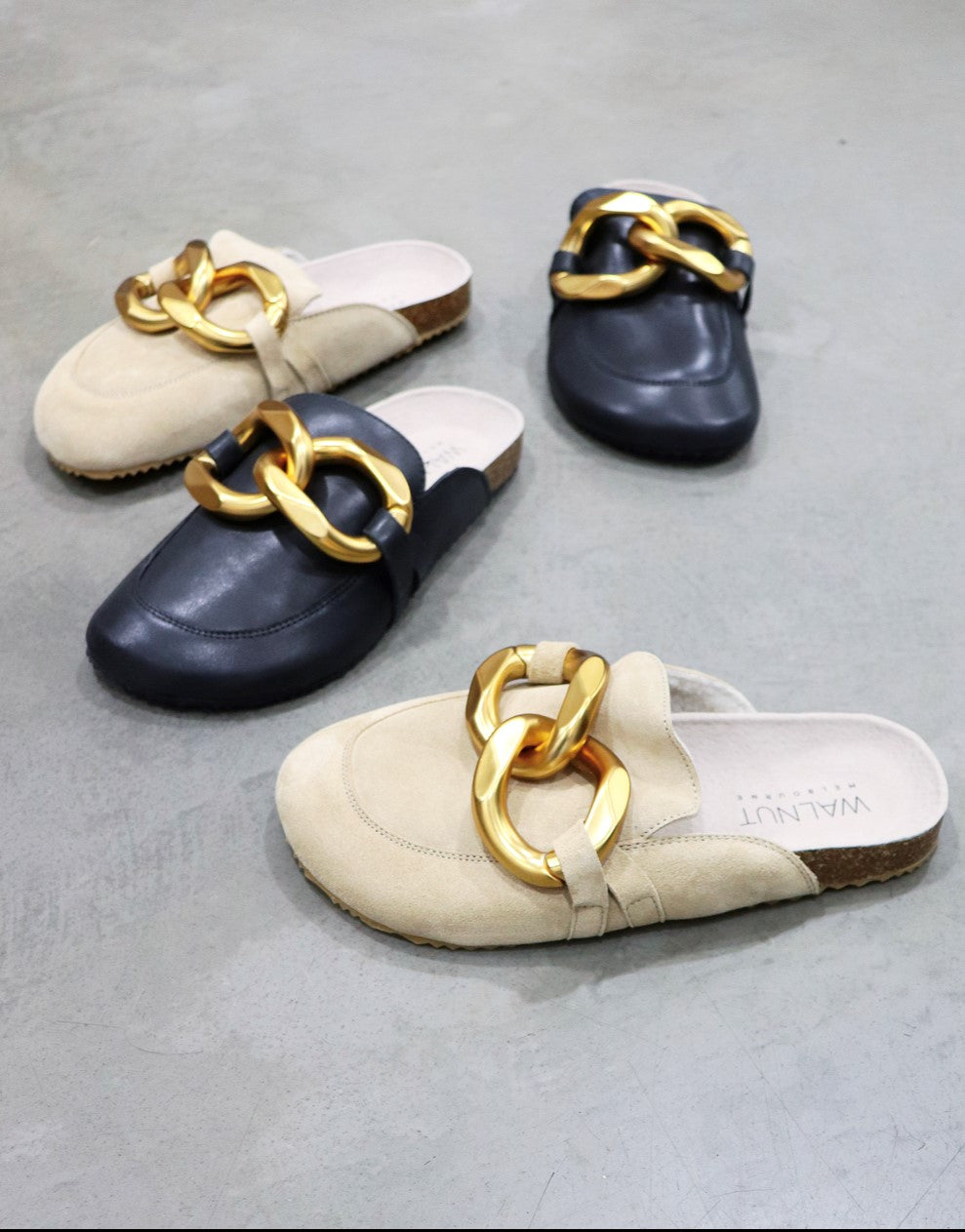 Walnut Blake Mule In Sand Suede