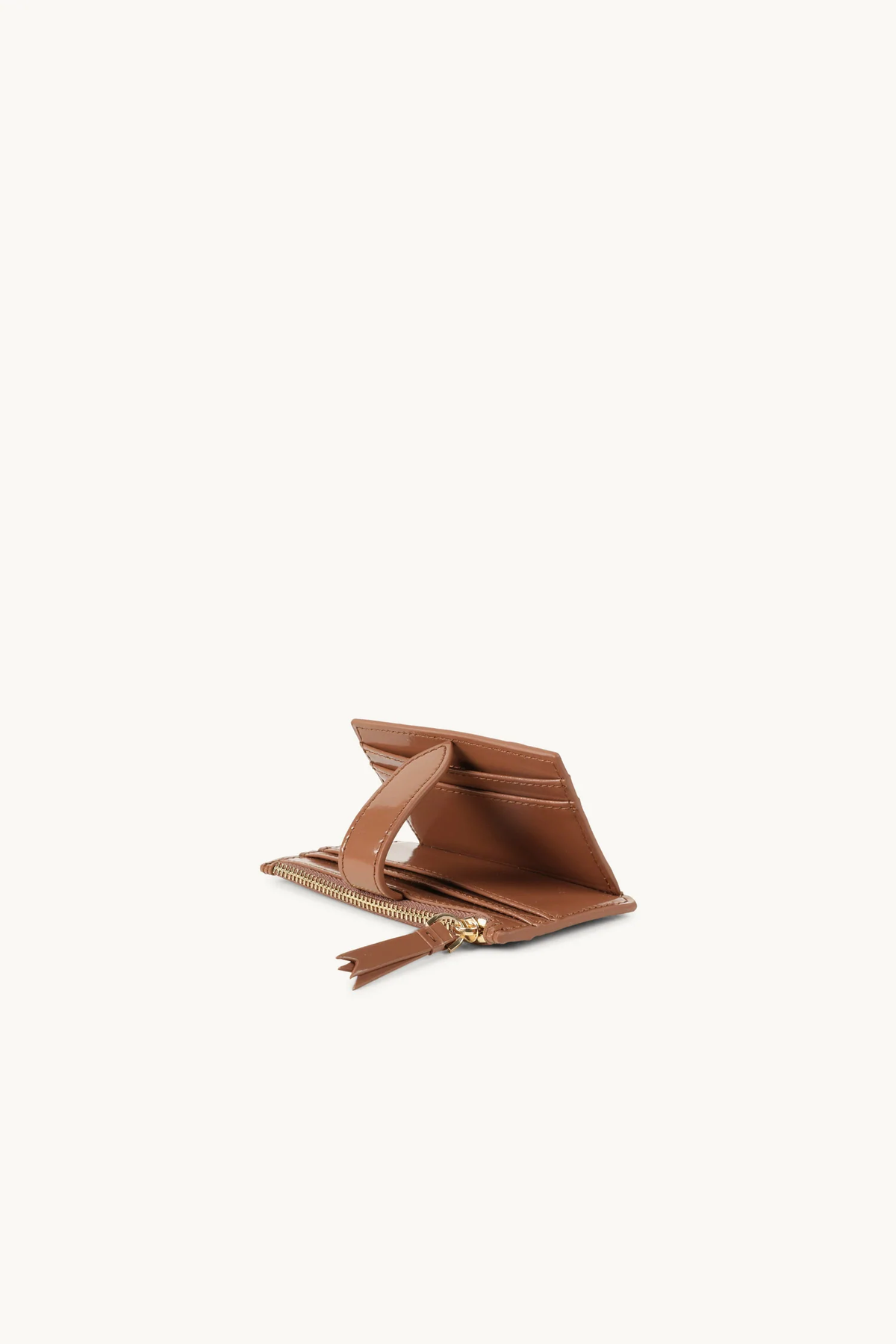 Dylan Kain The Zoe Patent Card Wallet Chocolate